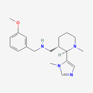 molecular formula C19H28N4O B6833604 N-[(3-methoxyphenyl)methyl]-1-[(2R,3S)-1-methyl-2-(3-methylimidazol-4-yl)piperidin-3-yl]methanamine 