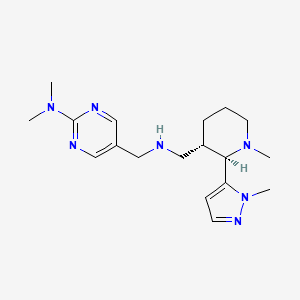 molecular formula C18H29N7 B6833644 N,N-dimethyl-5-[[[(2R,3S)-1-methyl-2-(2-methylpyrazol-3-yl)piperidin-3-yl]methylamino]methyl]pyrimidin-2-amine 
