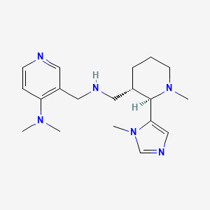 molecular formula C19H30N6 B6833691 N,N-dimethyl-3-[[[(2R,3S)-1-methyl-2-(3-methylimidazol-4-yl)piperidin-3-yl]methylamino]methyl]pyridin-4-amine 