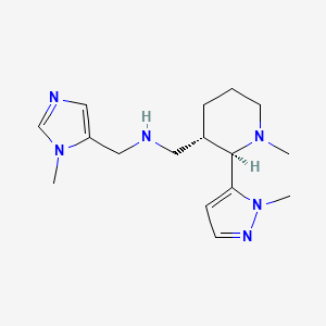molecular formula C16H26N6 B6833822 N-[(3-methylimidazol-4-yl)methyl]-1-[(2R,3S)-1-methyl-2-(2-methylpyrazol-3-yl)piperidin-3-yl]methanamine 