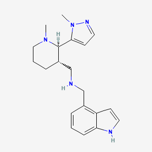 molecular formula C20H27N5 B6833914 N-(1H-indol-4-ylmethyl)-1-[(2R,3S)-1-methyl-2-(2-methylpyrazol-3-yl)piperidin-3-yl]methanamine 
