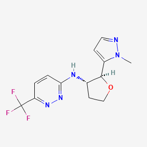 molecular formula C13H14F3N5O B6834001 N-[(2S,3S)-2-(2-methylpyrazol-3-yl)oxolan-3-yl]-6-(trifluoromethyl)pyridazin-3-amine 