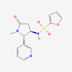 molecular formula C14H15N3O4S B6834182 N-[(2S,3R)-1-methyl-5-oxo-2-pyridin-3-ylpyrrolidin-3-yl]furan-2-sulfonamide 