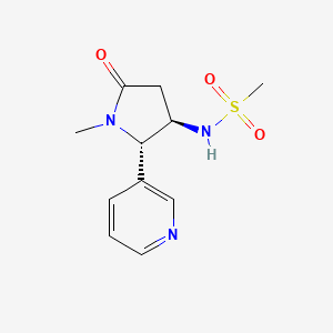 molecular formula C11H15N3O3S B6834327 N-[(2S,3R)-1-methyl-5-oxo-2-pyridin-3-ylpyrrolidin-3-yl]methanesulfonamide 