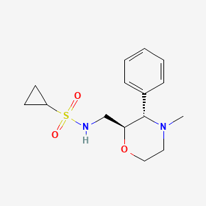molecular formula C15H22N2O3S B6834751 N-[[(2S,3S)-4-methyl-3-phenylmorpholin-2-yl]methyl]cyclopropanesulfonamide 