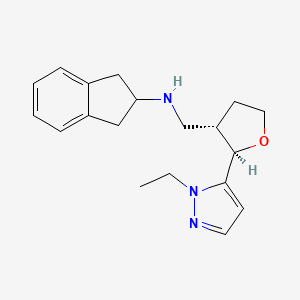 molecular formula C19H25N3O B6834836 N-[[(2R,3S)-2-(2-ethylpyrazol-3-yl)oxolan-3-yl]methyl]-2,3-dihydro-1H-inden-2-amine 