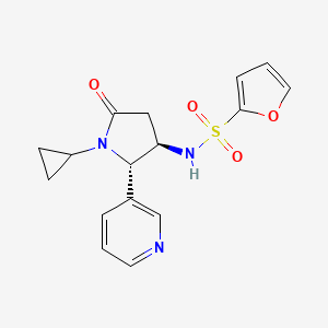 molecular formula C16H17N3O4S B6835530 N-[(2S,3R)-1-cyclopropyl-5-oxo-2-pyridin-3-ylpyrrolidin-3-yl]furan-2-sulfonamide 