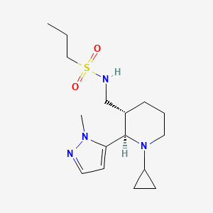 molecular formula C16H28N4O2S B6835541 N-[[(2R,3S)-1-cyclopropyl-2-(2-methylpyrazol-3-yl)piperidin-3-yl]methyl]propane-1-sulfonamide 