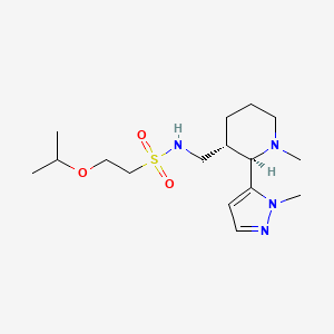 molecular formula C16H30N4O3S B6835608 N-[[(2R,3S)-1-methyl-2-(2-methylpyrazol-3-yl)piperidin-3-yl]methyl]-2-propan-2-yloxyethanesulfonamide 