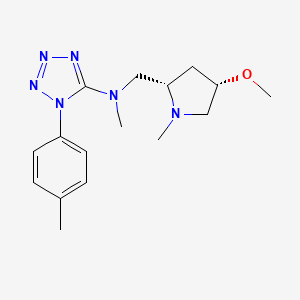 molecular formula C16H24N6O B6837185 N-[[(2S,4S)-4-methoxy-1-methylpyrrolidin-2-yl]methyl]-N-methyl-1-(4-methylphenyl)tetrazol-5-amine 