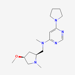 molecular formula C16H27N5O B6837190 N-[[(2S,4S)-4-methoxy-1-methylpyrrolidin-2-yl]methyl]-N-methyl-6-pyrrolidin-1-ylpyrimidin-4-amine 