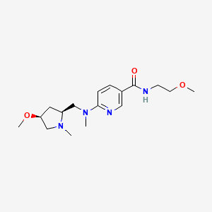 molecular formula C17H28N4O3 B6837205 N-(2-methoxyethyl)-6-[[(2S,4S)-4-methoxy-1-methylpyrrolidin-2-yl]methyl-methylamino]pyridine-3-carboxamide 