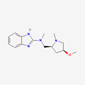 molecular formula C15H22N4O B6837235 N-[[(2S,4S)-4-methoxy-1-methylpyrrolidin-2-yl]methyl]-N-methyl-1H-benzimidazol-2-amine 