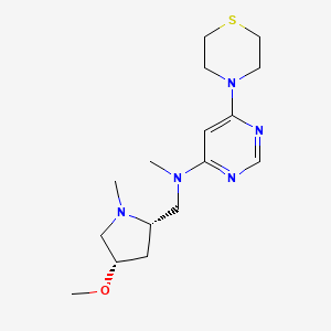 molecular formula C16H27N5OS B6837238 N-[[(2S,4S)-4-methoxy-1-methylpyrrolidin-2-yl]methyl]-N-methyl-6-thiomorpholin-4-ylpyrimidin-4-amine 