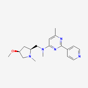 molecular formula C18H25N5O B6837251 N-[[(2S,4S)-4-methoxy-1-methylpyrrolidin-2-yl]methyl]-N,6-dimethyl-2-pyridin-4-ylpyrimidin-4-amine 