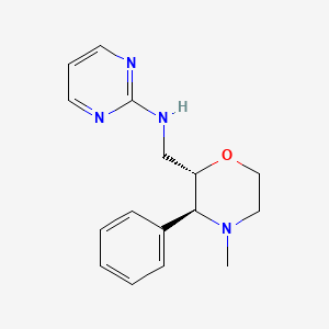 molecular formula C16H20N4O B6837314 N-[[(2S,3S)-4-methyl-3-phenylmorpholin-2-yl]methyl]pyrimidin-2-amine 