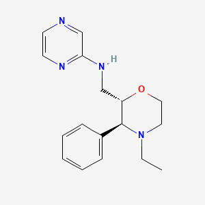 molecular formula C17H22N4O B6837326 N-[[(2S,3S)-4-ethyl-3-phenylmorpholin-2-yl]methyl]pyrazin-2-amine 