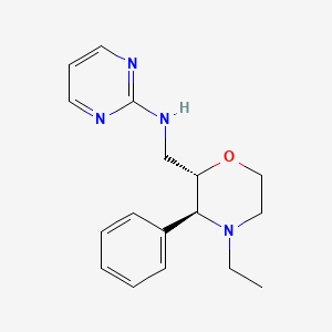 molecular formula C17H22N4O B6837331 N-[[(2S,3S)-4-ethyl-3-phenylmorpholin-2-yl]methyl]pyrimidin-2-amine 