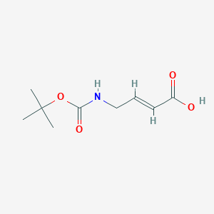 molecular formula C9H15NO4 B068391 4-((tert-Butoxycarbonyl)amino)but-2-enoic acid CAS No. 180913-22-8