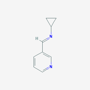 molecular formula C9H10N2 B068400 Cyclopropanamine, N-(3-pyridinylmethylene)-(9CI) CAS No. 183608-99-3