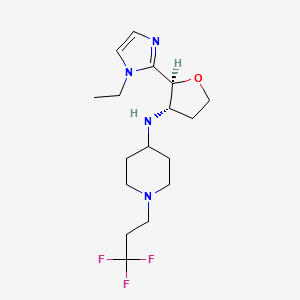 molecular formula C17H27F3N4O B6840217 N-[(2S,3S)-2-(1-ethylimidazol-2-yl)oxolan-3-yl]-1-(3,3,3-trifluoropropyl)piperidin-4-amine 
