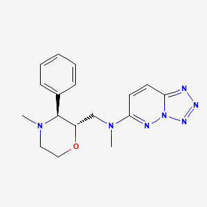 molecular formula C17H21N7O B6840493 N-methyl-N-[[(2S,3S)-4-methyl-3-phenylmorpholin-2-yl]methyl]tetrazolo[1,5-b]pyridazin-6-amine 