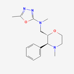 molecular formula C16H22N4O2 B6840513 N,5-dimethyl-N-[[(2S,3S)-4-methyl-3-phenylmorpholin-2-yl]methyl]-1,3,4-oxadiazol-2-amine 