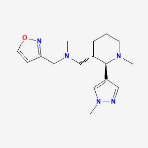 molecular formula C16H25N5O B6840580 N-methyl-1-[(2R,3S)-1-methyl-2-(1-methylpyrazol-4-yl)piperidin-3-yl]-N-(1,2-oxazol-3-ylmethyl)methanamine 