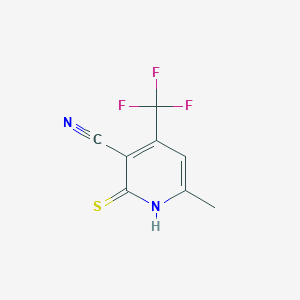 molecular formula C8H5F3N2S B068406 2-Mercapto-6-methyl-4-(trifluoromethyl)nicotinonitrile CAS No. 182127-92-0