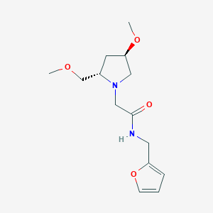 molecular formula C14H22N2O4 B6840671 N-(furan-2-ylmethyl)-2-[(2S,4R)-4-methoxy-2-(methoxymethyl)pyrrolidin-1-yl]acetamide 