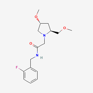 molecular formula C16H23FN2O3 B6840730 N-[(2-fluorophenyl)methyl]-2-[(2S,4R)-4-methoxy-2-(methoxymethyl)pyrrolidin-1-yl]acetamide 