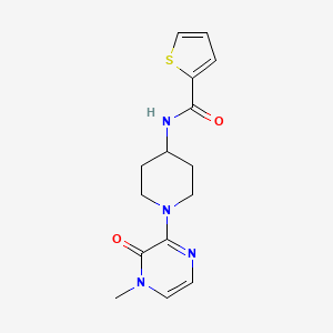 molecular formula C15H18N4O2S B6840837 N-[1-(4-methyl-3-oxopyrazin-2-yl)piperidin-4-yl]thiophene-2-carboxamide 