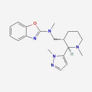 molecular formula C19H25N5O B6841083 N-methyl-N-[[(2R,3S)-1-methyl-2-(2-methylpyrazol-3-yl)piperidin-3-yl]methyl]-1,3-benzoxazol-2-amine 