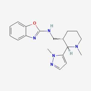 molecular formula C18H23N5O B6841136 N-[[(2R,3S)-1-methyl-2-(2-methylpyrazol-3-yl)piperidin-3-yl]methyl]-1,3-benzoxazol-2-amine 