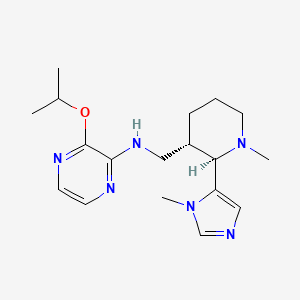 molecular formula C18H28N6O B6841137 N-[[(2R,3S)-1-methyl-2-(3-methylimidazol-4-yl)piperidin-3-yl]methyl]-3-propan-2-yloxypyrazin-2-amine 