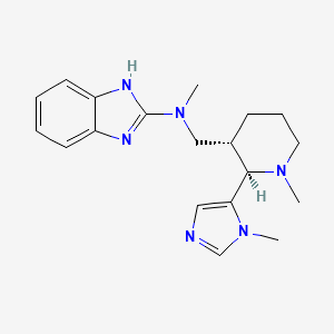 molecular formula C19H26N6 B6841156 N-methyl-N-[[(2R,3S)-1-methyl-2-(3-methylimidazol-4-yl)piperidin-3-yl]methyl]-1H-benzimidazol-2-amine 