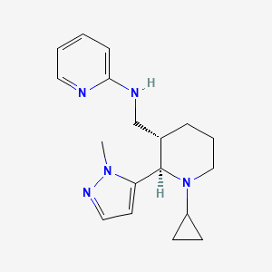 molecular formula C18H25N5 B6841184 N-[[(2R,3S)-1-cyclopropyl-2-(2-methylpyrazol-3-yl)piperidin-3-yl]methyl]pyridin-2-amine 