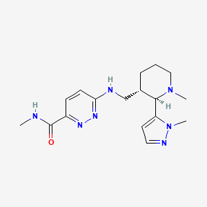 molecular formula C17H25N7O B6841219 N-methyl-6-[[(2R,3S)-1-methyl-2-(2-methylpyrazol-3-yl)piperidin-3-yl]methylamino]pyridazine-3-carboxamide 