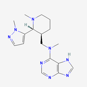 molecular formula C17H24N8 B6841290 N-methyl-N-[[(2R,3S)-1-methyl-2-(2-methylpyrazol-3-yl)piperidin-3-yl]methyl]-7H-purin-6-amine 