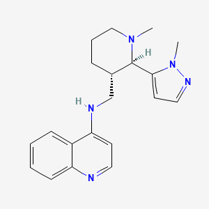 molecular formula C20H25N5 B6841327 N-[[(2R,3S)-1-methyl-2-(2-methylpyrazol-3-yl)piperidin-3-yl]methyl]quinolin-4-amine 