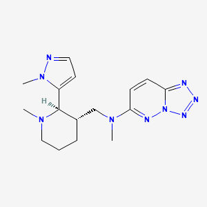 molecular formula C16H23N9 B6841350 N-methyl-N-[[(2R,3S)-1-methyl-2-(2-methylpyrazol-3-yl)piperidin-3-yl]methyl]tetrazolo[1,5-b]pyridazin-6-amine 