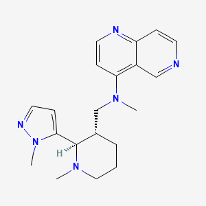 molecular formula C20H26N6 B6841355 N-methyl-N-[[(2R,3S)-1-methyl-2-(2-methylpyrazol-3-yl)piperidin-3-yl]methyl]-1,6-naphthyridin-4-amine 