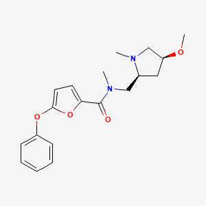 molecular formula C19H24N2O4 B6841492 N-[[(2S,4S)-4-methoxy-1-methylpyrrolidin-2-yl]methyl]-N-methyl-5-phenoxyfuran-2-carboxamide 