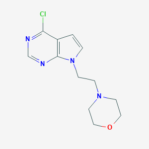 molecular formula C12H15ClN4O B068415 4-Chloro-7-(2-morpholinoethyl)-7H-pyrrolo[2,3-d]pyrimidine CAS No. 186519-90-4