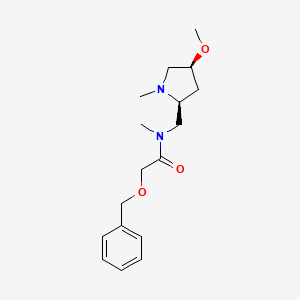 molecular formula C17H26N2O3 B6841590 N-[[(2S,4S)-4-methoxy-1-methylpyrrolidin-2-yl]methyl]-N-methyl-2-phenylmethoxyacetamide 