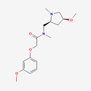 molecular formula C17H26N2O4 B6841597 N-[[(2S,4S)-4-methoxy-1-methylpyrrolidin-2-yl]methyl]-2-(3-methoxyphenoxy)-N-methylacetamide 