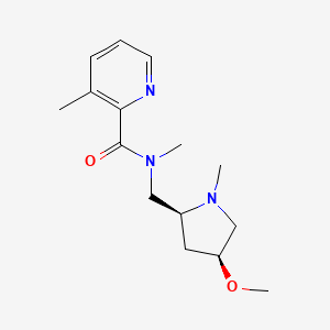 molecular formula C15H23N3O2 B6841605 N-[[(2S,4S)-4-methoxy-1-methylpyrrolidin-2-yl]methyl]-N,3-dimethylpyridine-2-carboxamide 