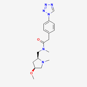 molecular formula C17H24N6O2 B6841641 N-[[(2S,4S)-4-methoxy-1-methylpyrrolidin-2-yl]methyl]-N-methyl-2-[4-(tetrazol-1-yl)phenyl]acetamide 