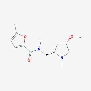 molecular formula C14H22N2O3 B6841656 N-[[(2S,4S)-4-methoxy-1-methylpyrrolidin-2-yl]methyl]-N,5-dimethylfuran-2-carboxamide 