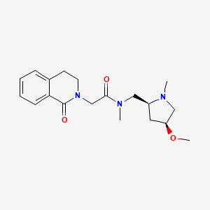 molecular formula C19H27N3O3 B6841728 N-[[(2S,4S)-4-methoxy-1-methylpyrrolidin-2-yl]methyl]-N-methyl-2-(1-oxo-3,4-dihydroisoquinolin-2-yl)acetamide 